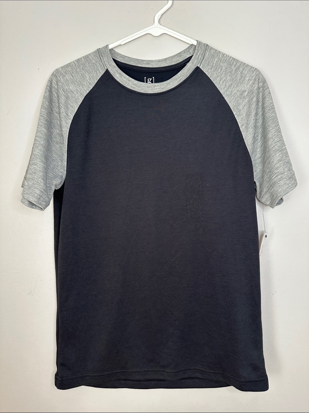 George Black Tee with Gray Raglan Sleeves